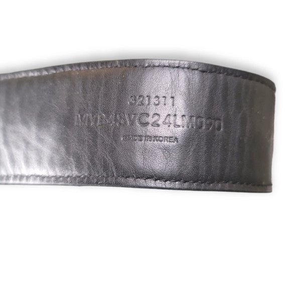 MCM Women\'s Blue & Gold Leather \'M\' Buckle Belt Fit All Sizes